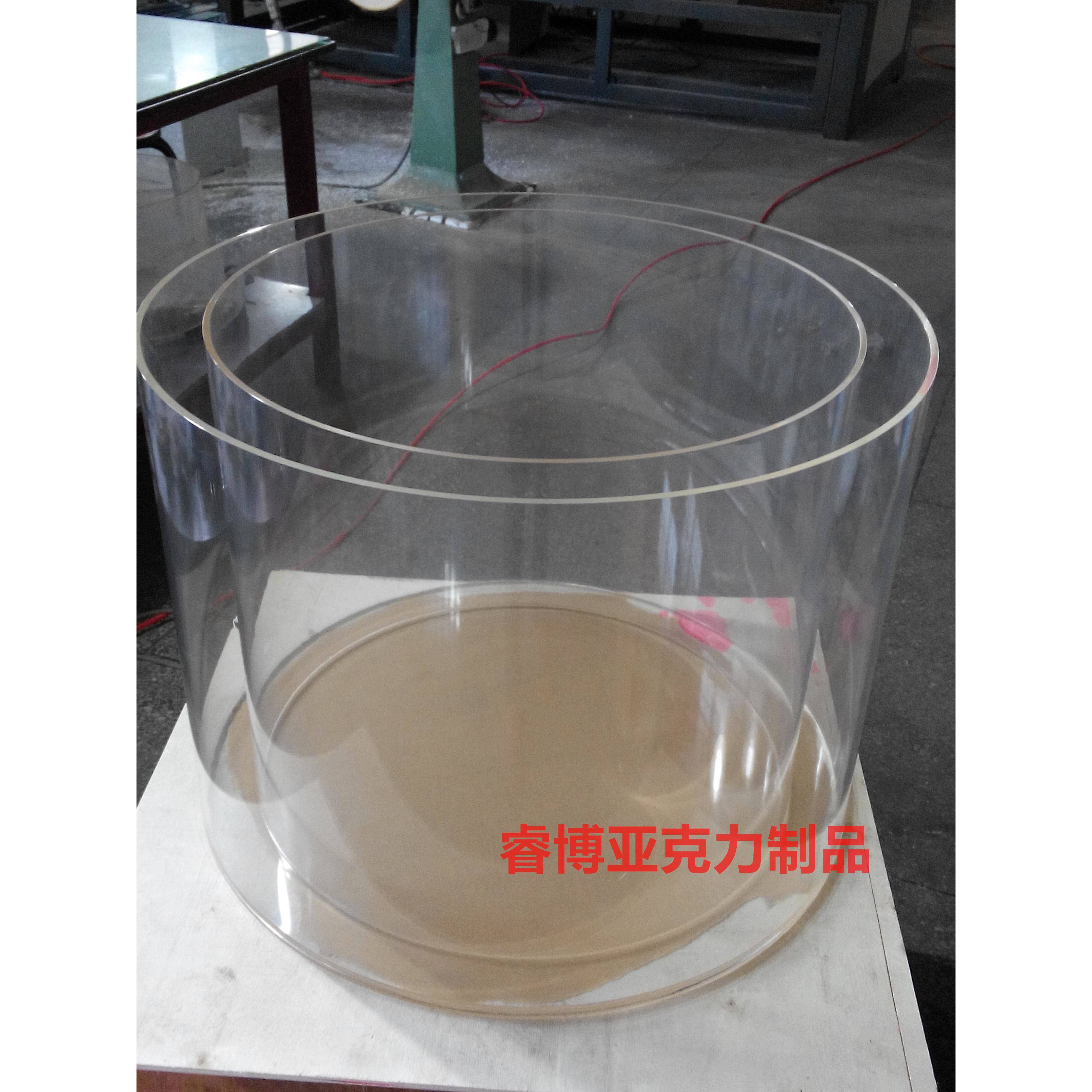 定制亚克力板圆形水箱圆管圆筒透明容器定做有机玻璃实验圆柱水槽
