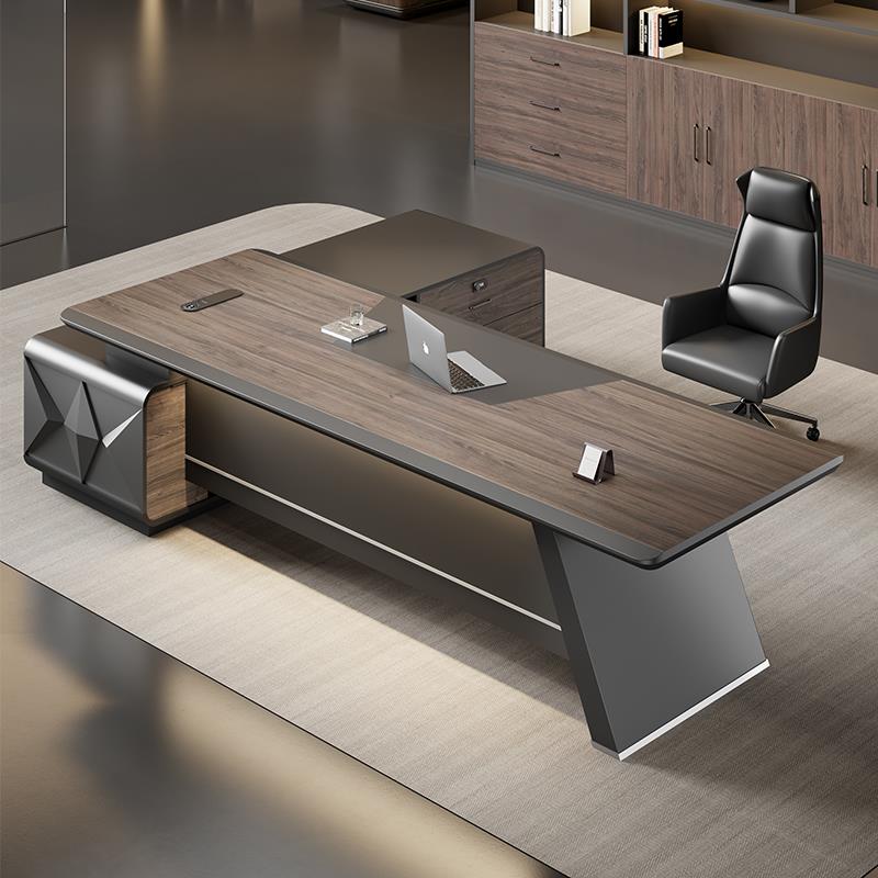 烤漆老板桌办公桌简约现代高档经理办公室主管总裁大班台桌椅组合