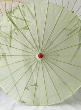 油纸伞古风伞古风伞汉服风道具绿色道中国舞蹈具纸伞纸伞晴雨两用