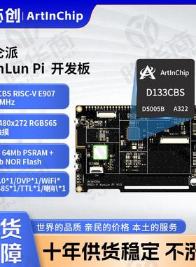 昆仑派KunLun Pi ArtInChip匠芯创D133CBS工业级HMI开发板
