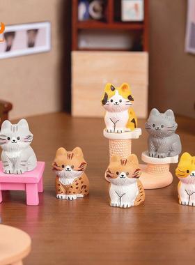 微景观创意可爱小猫猫咪 diy装饰品盲袋配件迷你桌面汽车载小摆件