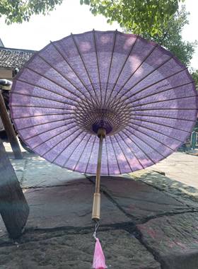 许家油纸伞-浸染香芋紫晴雨两用6级抗风终生保修古风汉服旗袍马面