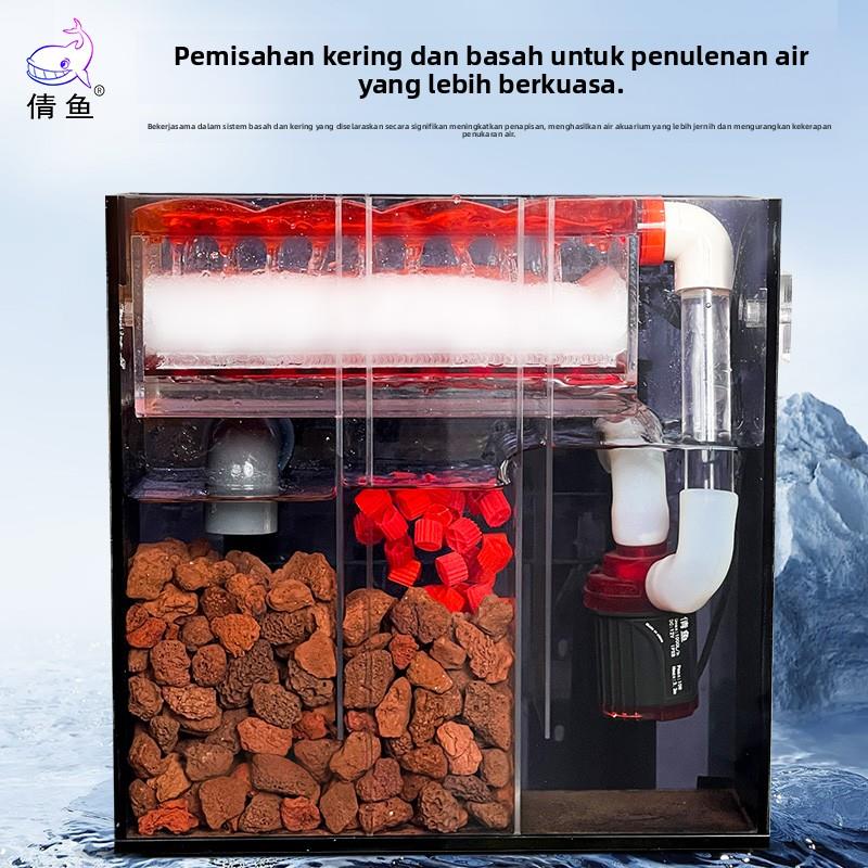 干湿分离滴流盒壁挂鱼缸过滤器外置大容量滤材静音净水循环三合一