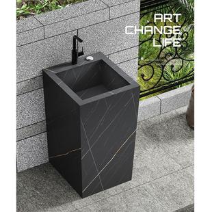 岩板无缝陶瓷一体式 立柱盆户外庭院别墅酒店民宿落地小户型洗手池