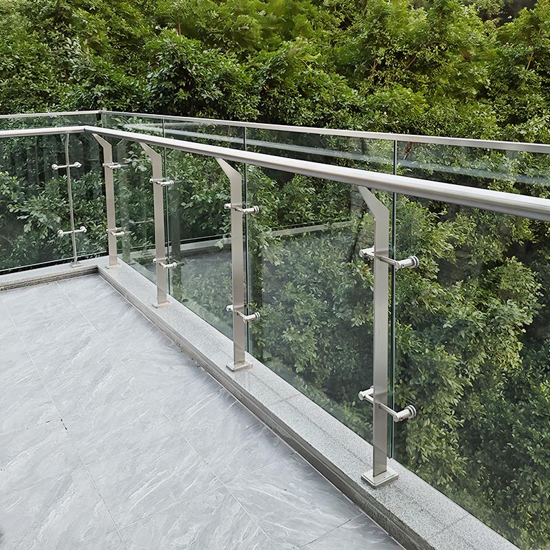 不锈钢立柱工程钢化玻璃楼梯扶手栏杆室内家用自装自建房阳台护栏