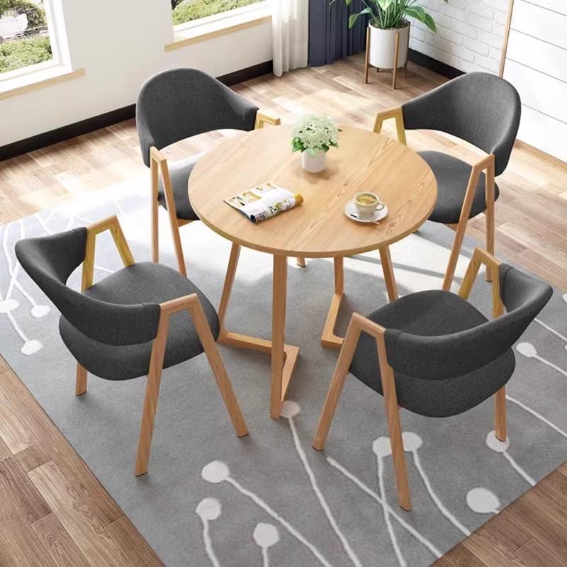 洽谈桌椅组合休闲接待会客小圆桌子店铺用休息区商务谈判一桌四椅