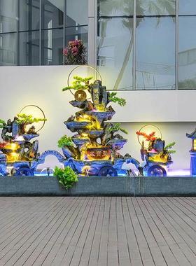 假山流水喷泉鱼池户外庭院别墅摆件酒店会所风水轮装饰水系造景观