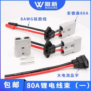 铁塔新国标安德森80A大功率电动车锂电池充电口插头大电流换电线