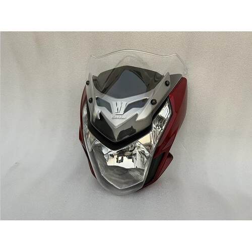 适用于 于DK机车配件 DK/HJ150-30A/150S大灯总成 红色导流罩 灯
