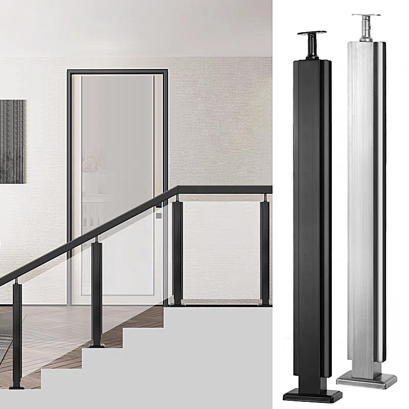 不锈钢楼梯扶手立柱 阳台玻璃护栏钢化玻璃扶手栏杆露台护栏u型槽