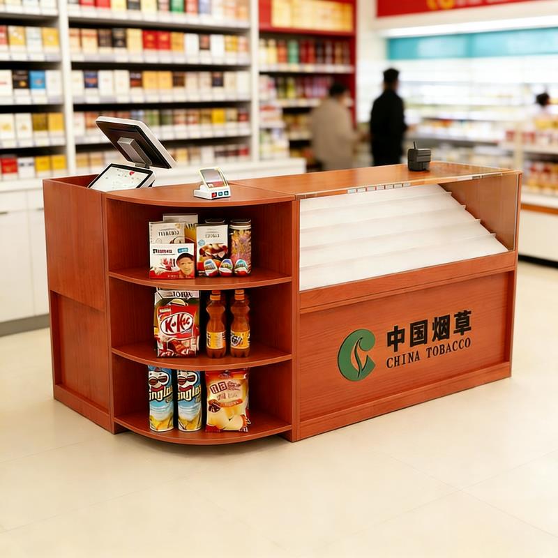 烟酒柜收银台一体整装发货全国包邮烟柜台转角组合柜便利店展示柜 - 实物图