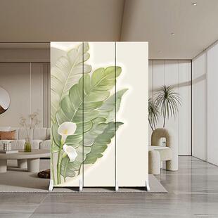 奶油风屏风隔断客厅可折叠移动入户门对门简约现代装饰品简易折屏