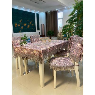 欧式餐桌椅套高档豪华防滑美式椅垫套田园餐桌台布椅套面料