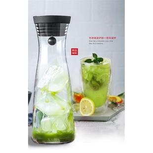 直销玻璃冷水壶大容量1.2L 新款 1.8L凉水壶家用果汁壶透明玻璃壶