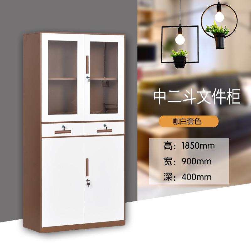 新款直销加厚双色文件柜钢制文件资料柜办公室铁皮柜档案储物柜凭