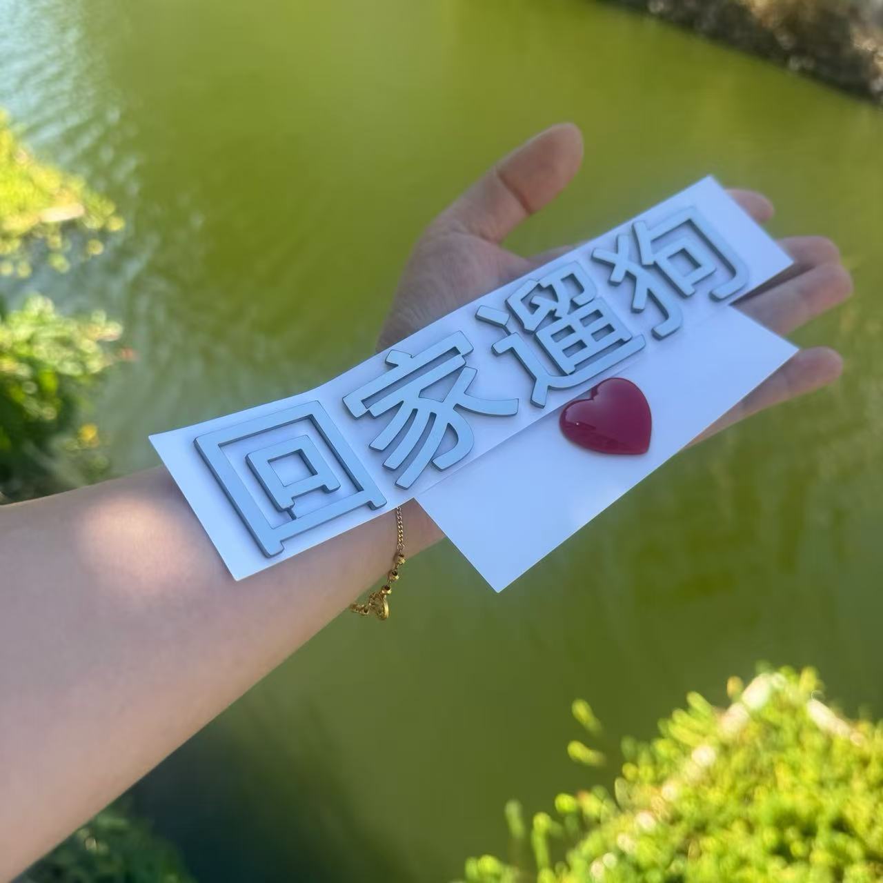 极氪汽车回家遛狗不锈钢车贴