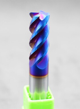JBF进口铣刀 65度钨钢刀4刃蓝色涂层合金圆鼻刀 钢用R角刀1R0.2mm