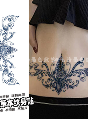 性感胸口后腰小腹魅魔草本纹身贴