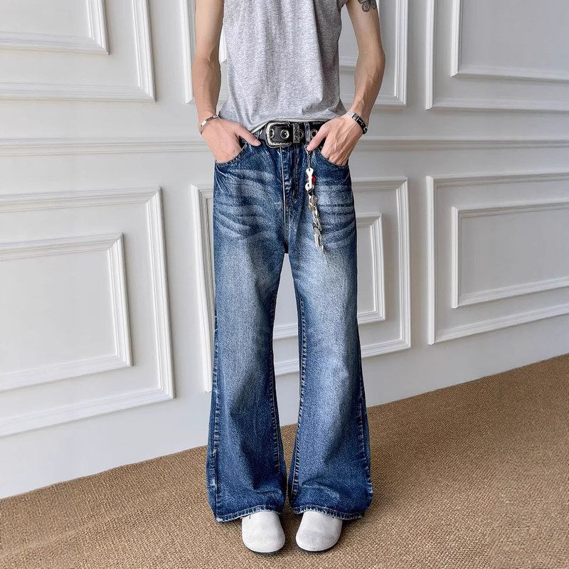 美式复古水洗做旧牛仔裤男潮高街