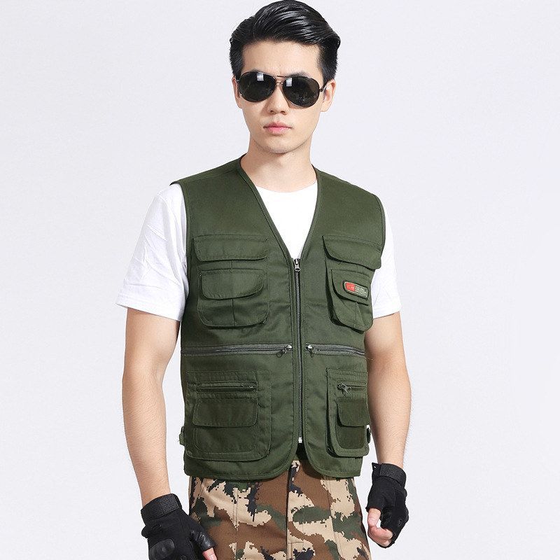 摄影马甲男士多口袋志愿者马夹