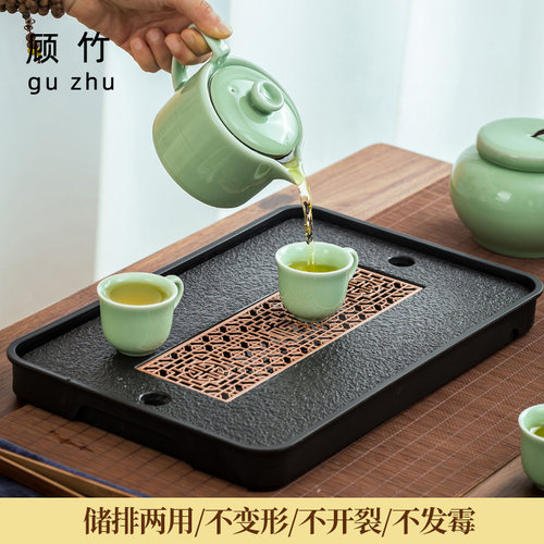 轻奢仿乌金石茶盘不发霉不变形