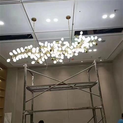 后现代轻奢吊灯j复式楼别墅酒店大厅灯艺术吧台灯金蛋装饰餐厅灯