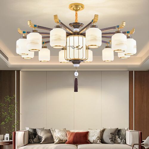 新中式禅意客h厅吊灯创意餐厅灯茶室大厅包厢酒店饭店圆桌大吊灯