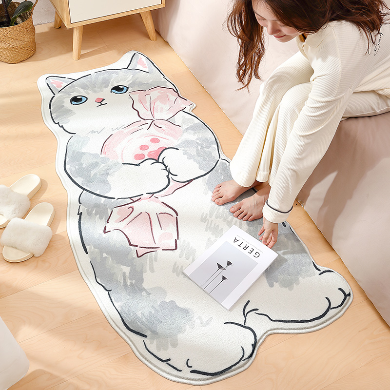 卡通地毯卧室床边毯家用客厅茶几地垫儿童房间可爱坐垫床前毛绒毯