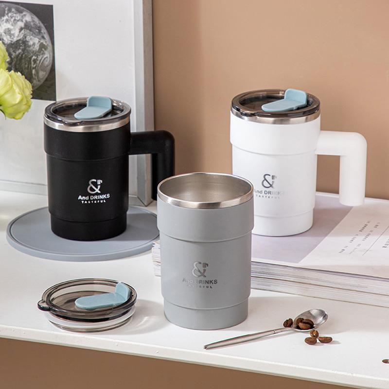 304高颜值不锈钢咖啡杯马克杯户外家用儿童茶杯杯子套装餐具