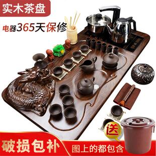 家用茶具办公室会客小茶台一体电磁炉茶道茶盘中式 功夫茶具套装