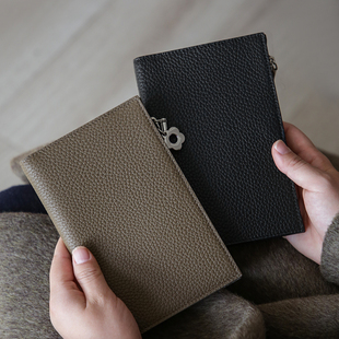 真软皮简约头层皮拉链护照夹女钱包一体超薄便携多功能证件收纳包