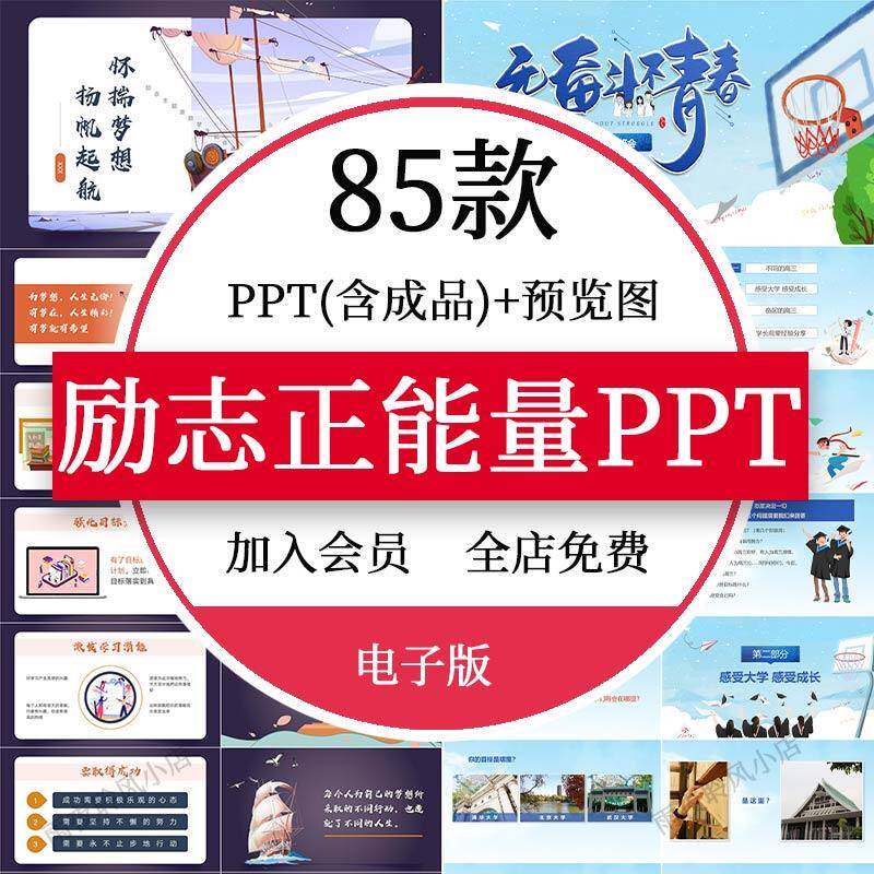 学校园青春励志正能量梦想主题班设计素材/源文件