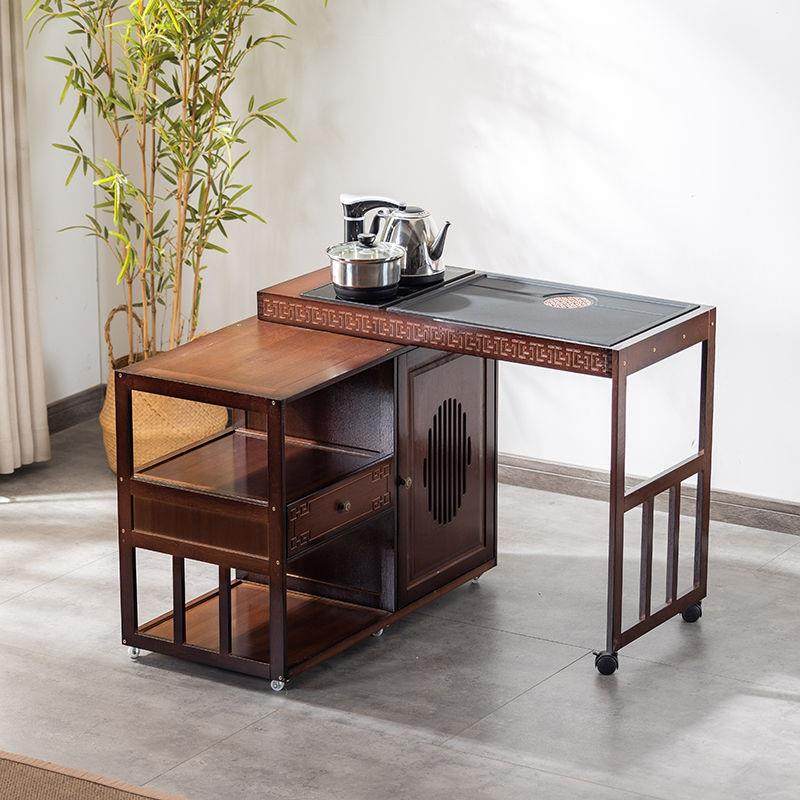 5V移动小茶桌家用茶台实木旋转茶车烧水壶一体茶水柜带轮茶边几功,商业/办公家具,茶台/茶桌,淘宝优惠券,粉丝福利购,淘宝优惠卷