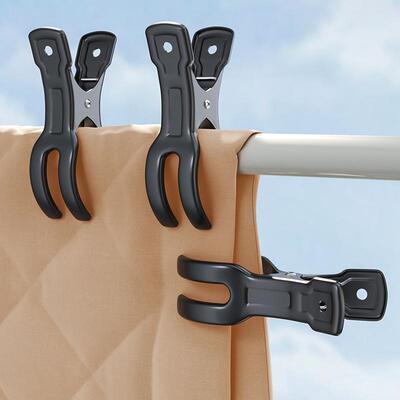 不锈钢夹子固定防风无痕窗帘挂钩固定器免打孔墙钩夹钩子被子家用