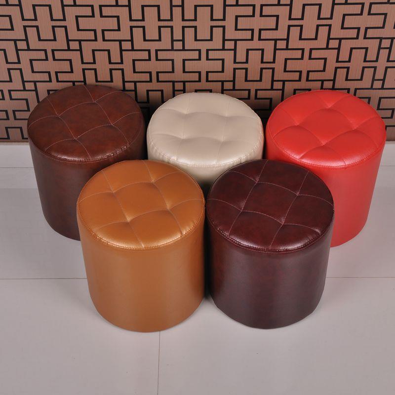 N5换鞋凳服装店凳沙发凳床尾凳客厅实木皮凳墩子小圆凳搁脚凳茶几