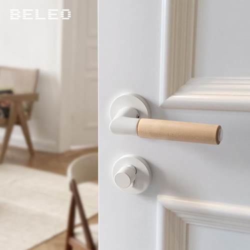 贝雷欧胡桃木分体室内执手锁实木门锁卧室静音磁吸房间门锁门把手