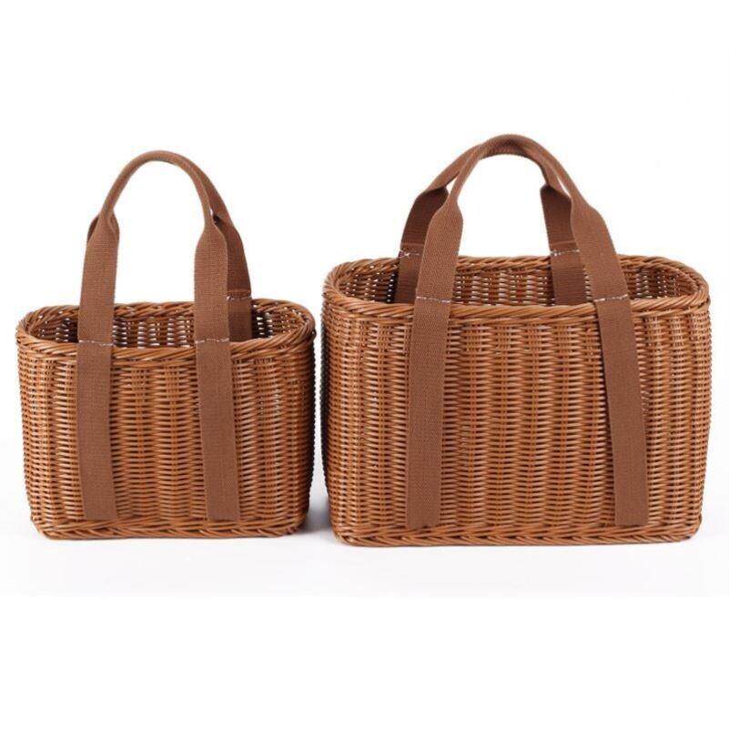 藤编柳编织包购物篮 买 菜篮子 手提花篮 野餐篮 宠物水果篮b