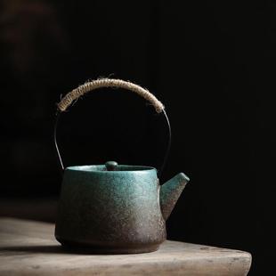 粗陶提梁壶仿古陶瓷茶壶功夫茶具家用泡茶壶单壶家用大泡茶器 日式