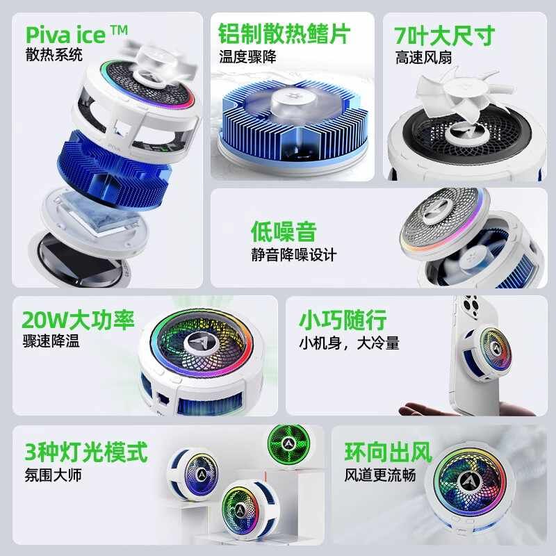 【年度新品】PIVA派威B2散热器磁吸背夹手机散热器半导体降温神器图片
