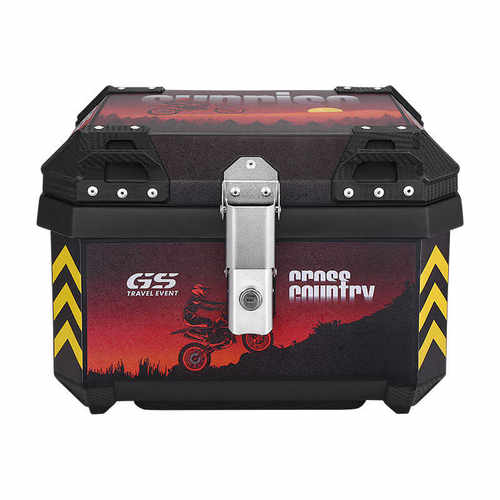 30L踏板摩托车电动车尾箱通用带贴画后尾箱无底座塑料耐摔后备箱