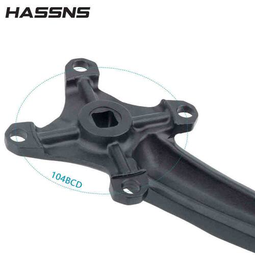 HASSNS XT山地自行车方孔曲柄正负齿104BCD改装单盘牙盘9/10/11速