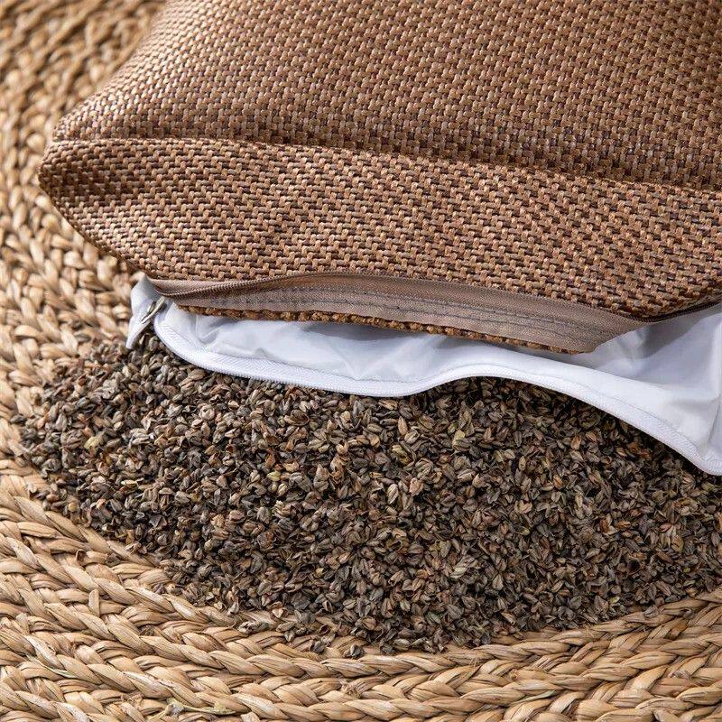 夏季冰丝凉感全荞麦枕头冰藤枕芯茶叶枕助睡眠护颈椎专用硬整头