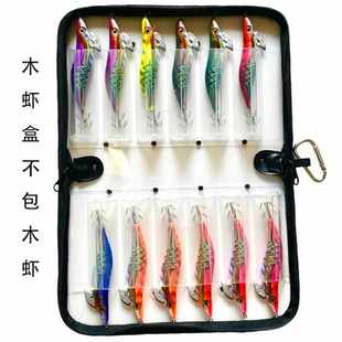 新款便携多功能木虾包腰挂手提铁板路亚假饵料盒收纳亮片工具箱