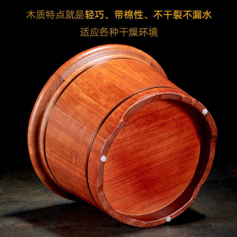 百山泡脚木桶泡脚桶木质洗脚桶过小腿足浴桶家用泡脚盆木盆高深桶
