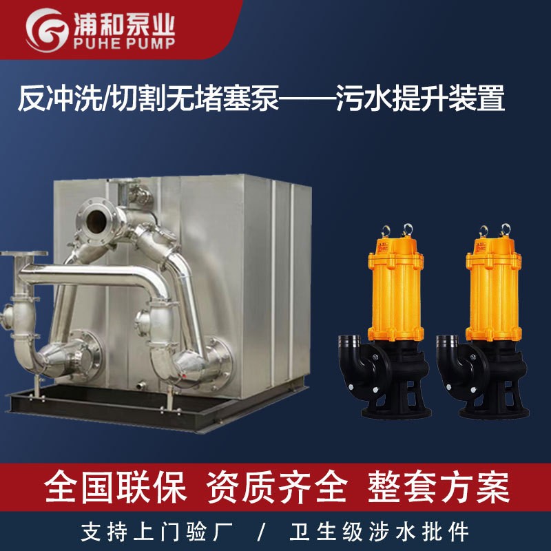 商场综合体地下室不锈钢反冲洗污水提升装置凸轮式转子泵提升设备