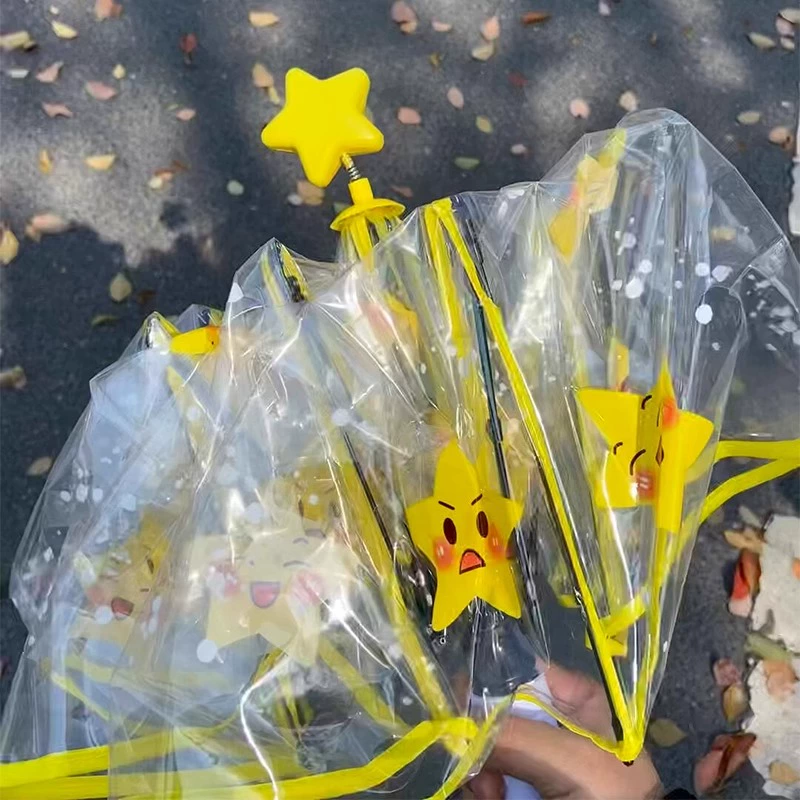 星星帽雨伞加大加厚加固2025新款透明自动伞女生上学用高颜值可爱