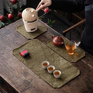 茶席茶桌布垫高级感干泡席防水禅意围炉煮茶器具全套茶具配件 中式