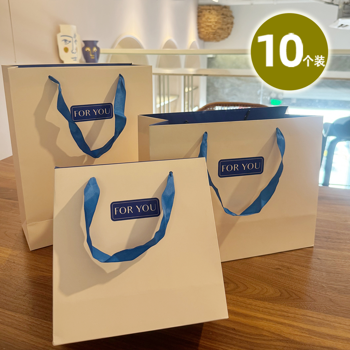 高级感拼色手提袋礼品袋定制