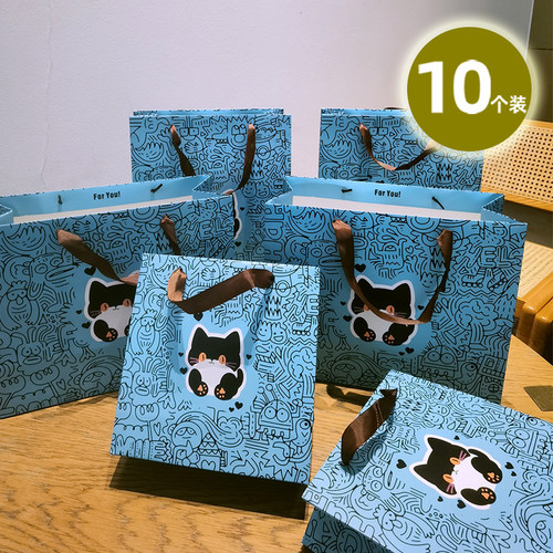 小妖文化原创手绘猫猫手提袋