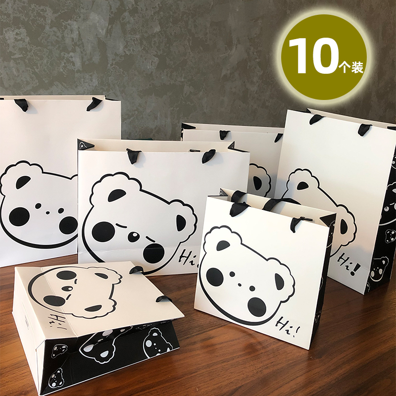 手绘风表情熊提袋定制服装